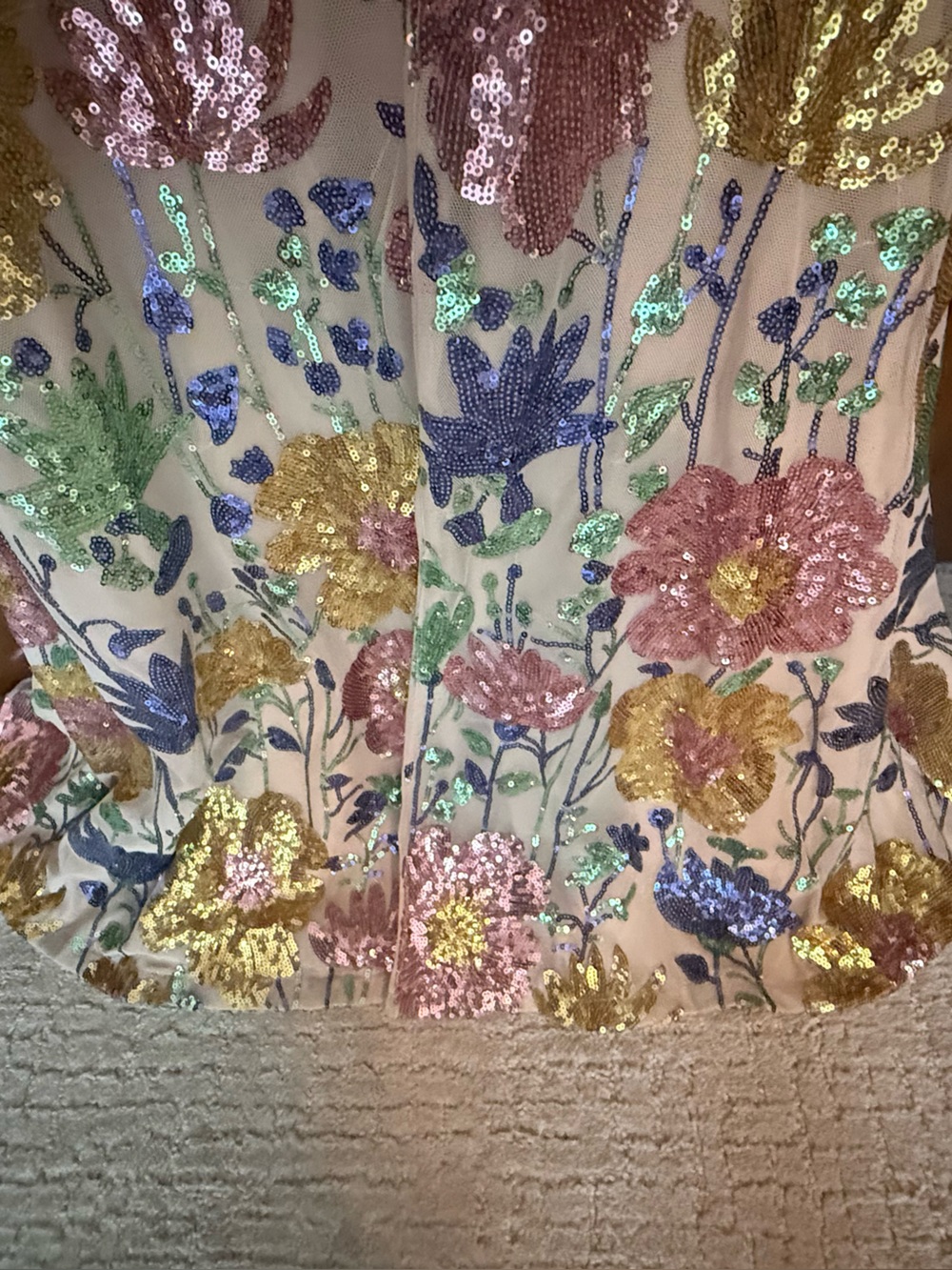 Embellished Floral Sequin Maxi Dress - Picture 5 of 12
